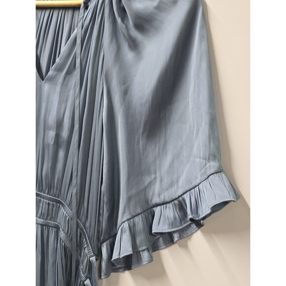 Mink Pink Women Ines Midi Dress French Blue Size X-Small Layered Preppy - Picture 8 of 10